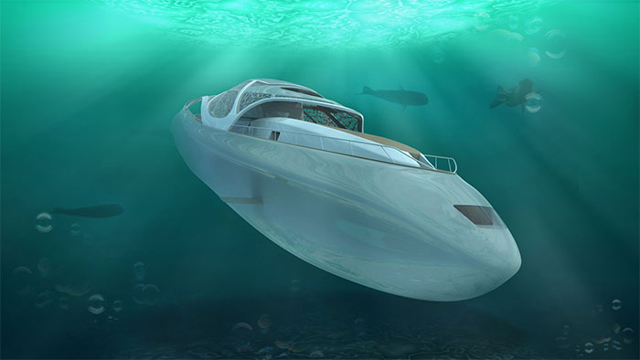 Thiết kế du thuyền siêu sang kết hợp tàu ngầm.