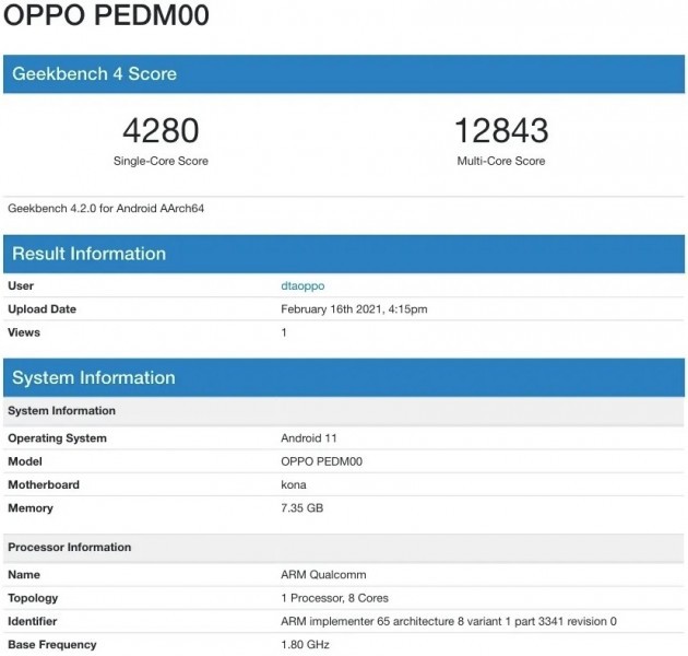 Oppo Find X3 trang bị Snapdragon 870 với RAM 8GB và Android 11 ảnh 1