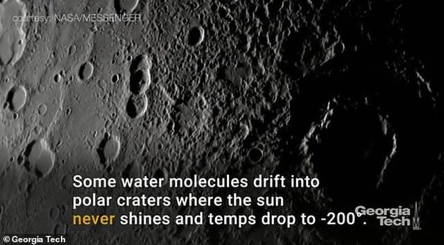 Băng trên sao Thủy được ghi nhận bởi tàu thăm dò Messenger của NASA