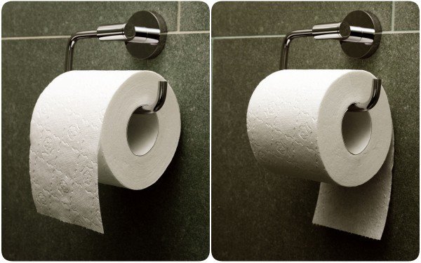 Bạn đặt giấy vệ sinh quay vào trong hay ra ngoài?
