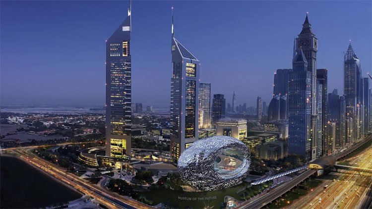 Phối cảnh bảo tàng cạnh tổ hợp Tháp Emirates.