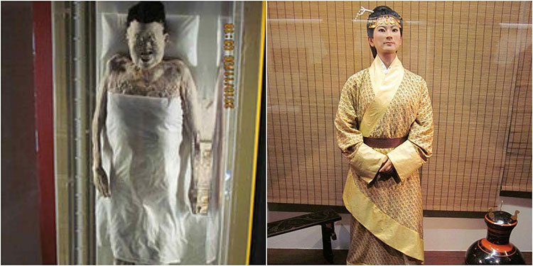 Hình ảnh phục dựng  và xác ướp của Bà Xin Zhui.
