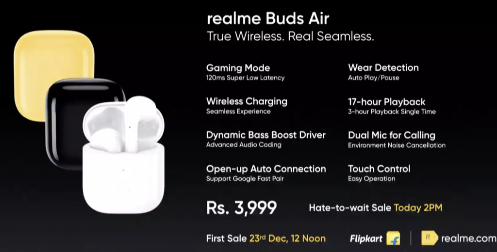 Realme Buds Air ra mắt: khá giống AirPods nhưng nhiều màu, sạc không dây, giá 56 USD ảnh 7