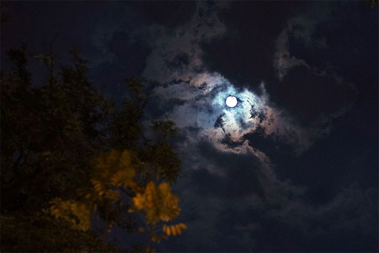 Bầu trời khu vực Hà Nội đêm qua gần như không thể quan sát siêu trang do lượng mây dày đặc