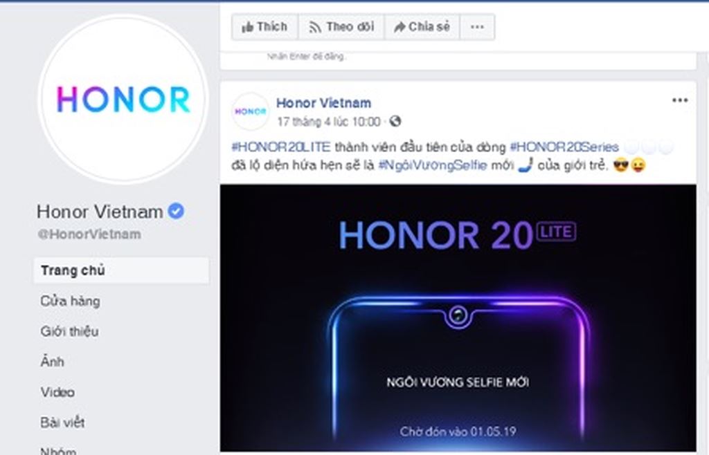 Honor 20 Lite sẽ ra mắt tại Việt Nam vào ngày Quốc Tế Lao Động? ảnh 1