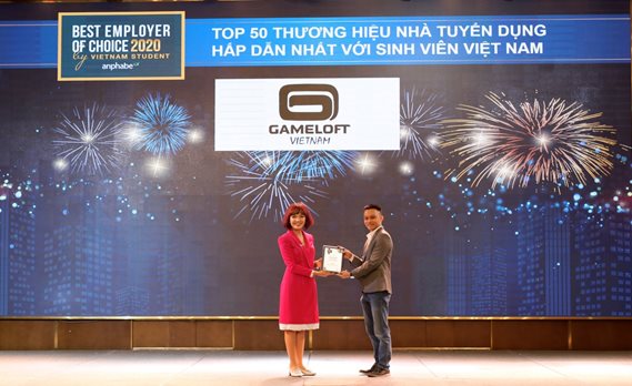 Gameloft đạt danh hiệu nhà tuyển dụng về game hấp dẫn sinh viên nhất