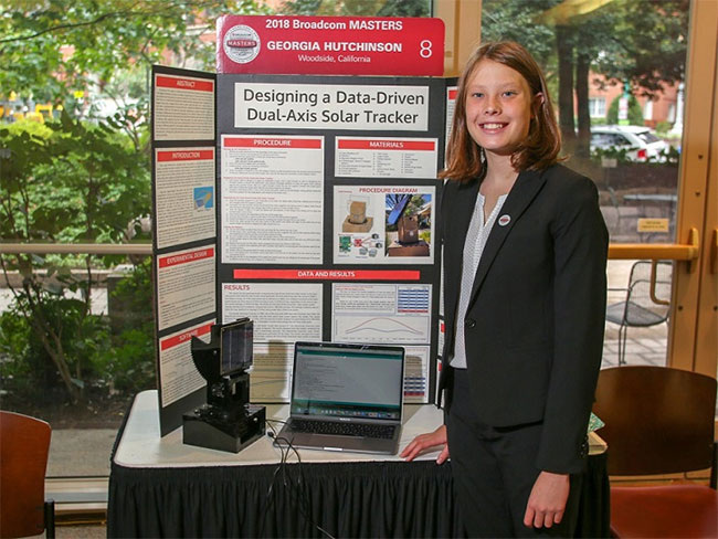 Georgia Hutchinson, 13 tuổi, vừa giành giải thưởng Broadcom MASTERS năm 2018.
