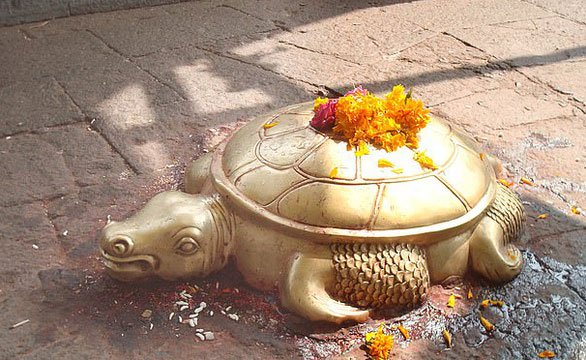 Hình ảnh rùa vàng, được gọi là Kurma, ngày nay được thờ trong một số ngôi đền ở Ấn Độ