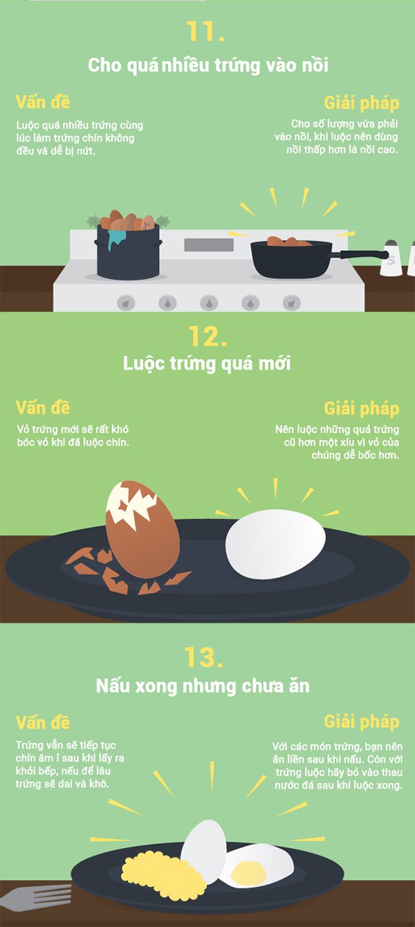 Sai lầm khi nấu trứng