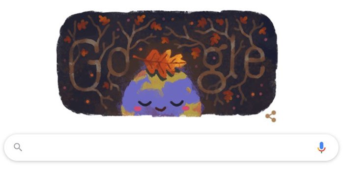  Google thay đổi hình doodle để chào mùa thu năm 2019 ở Bắc bán cầu, bắt đầu từ ngày 23/9.