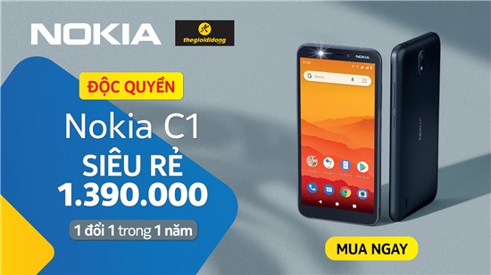 Nokia C1 được bán độc quyền tại Thế giới di động