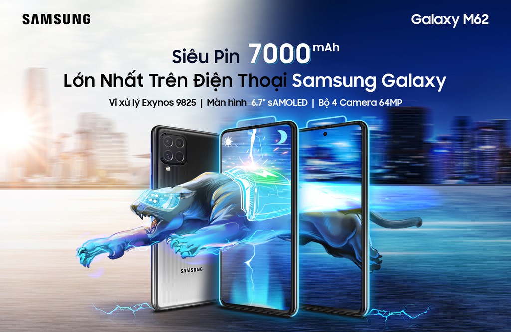 Samsung ra mắt Galaxy M62 siêu pin 7000mAh giá 10 triệu ảnh 1