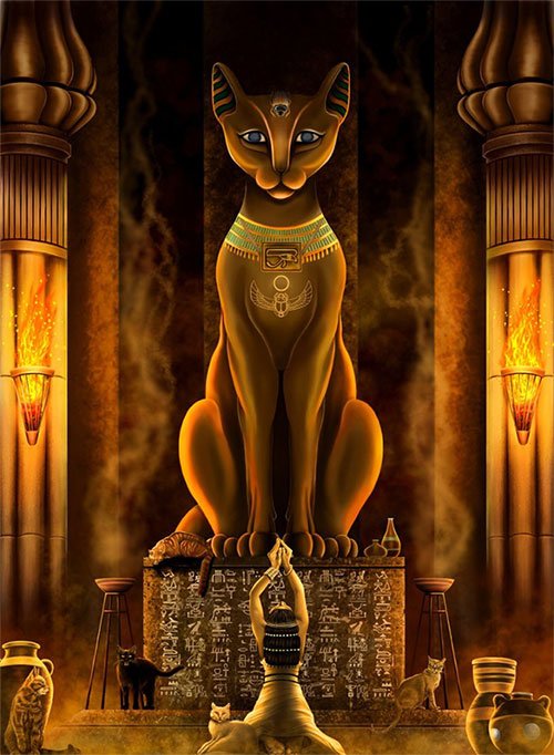 Hình ảnh loài mèo được chạm khắc trong nhiều lăng mộ của các bậc đế vương