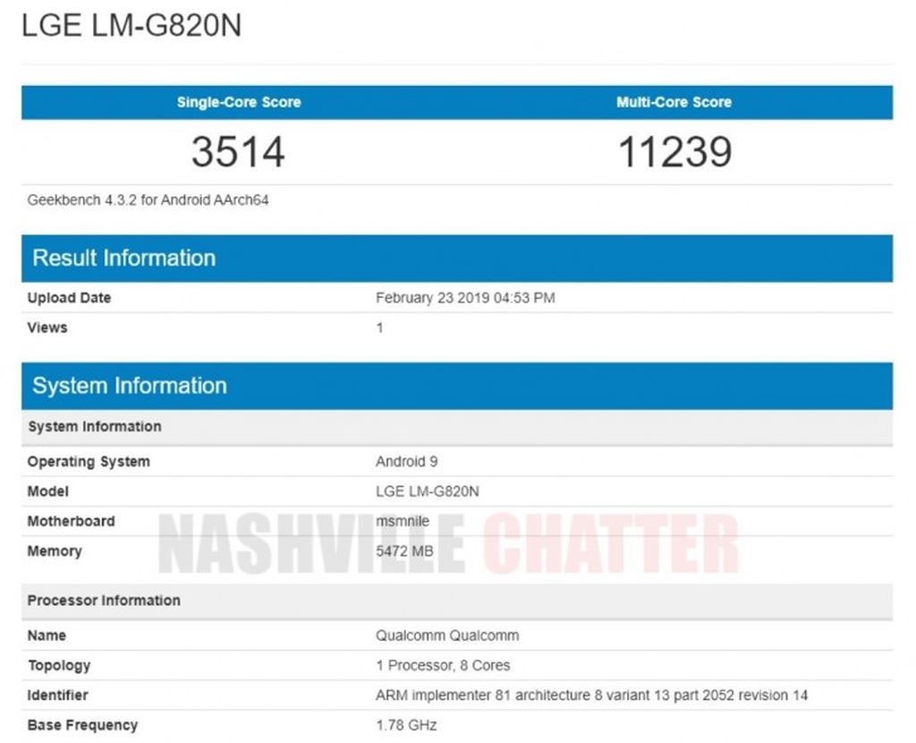 LG G8 ThinQ với Snapdragon 855 có điểm Geekbench tương đồng iPhone XS ảnh 2