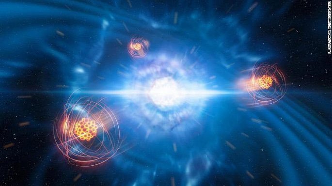 Hình ảnh minh họa vụ va chạm của 2 sao neutron.