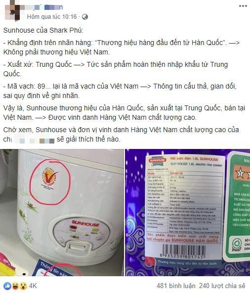 Sunhouse lên tiếng về hình ảnh nồi cơm điện xuất xứ Trung Quốc nhưng dán tem hàng Việt: Do đối tác ghi nhầm thông tin - Ảnh 1.