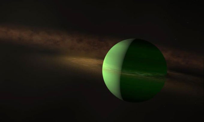 Đồ họa mô phỏng ngoại hành tinh AU Mic b.