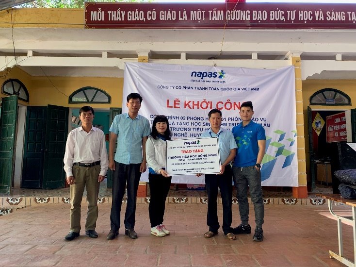 NAPAS khởi công xây dựng công trình phòng học và giáo vụ cho học sinh miền núi huyện Đà Bắc Hòa Bình