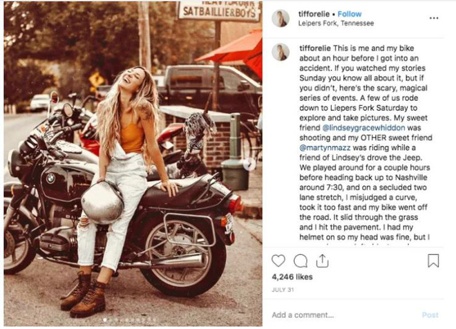 Bị tai nạn xe máy mà vẫn có bộ ảnh cực nghệ, hot Instagrammer bị cộng đồng mạng mắng cho 1 trận vì tội dàn cảnh sống ảo - Ảnh 1.