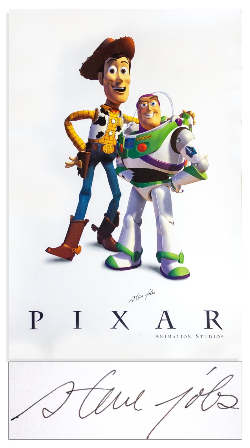 Áp phích Toy Story có chữ ký của Steve Jobs được bán đấu giá 25 nghìn USD