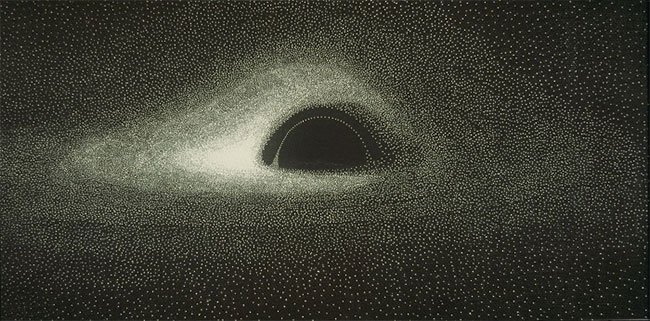 Bản vẽ tay đầu tiên về hố đen của Jean-Pierre Luminet.