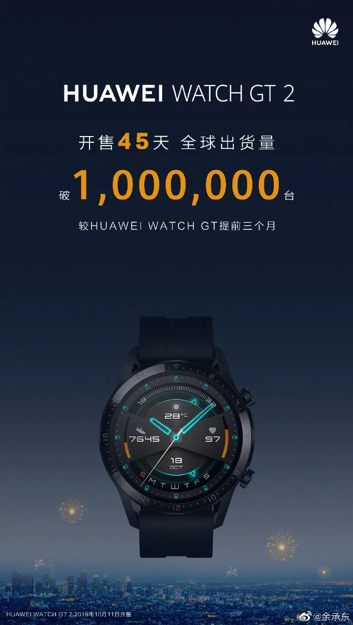 Huawei Watch GT 2 xuất xưởng 1 triệu chiếc chỉ sau 45 ngày ảnh 2