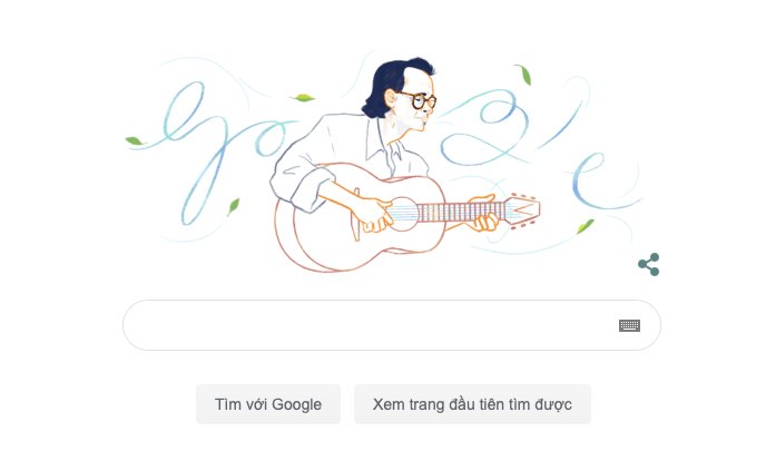 Nhạc sĩ Trịnh Công Sơn, nghệ sĩ Việt Nam đầu tiên được tôn vinh trên Google tại Việt Nam