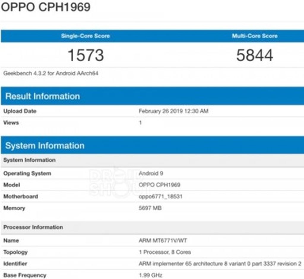 OPPO F11 Pro xuất hiện trên Geekbench với chipset Helio P70 ảnh 1