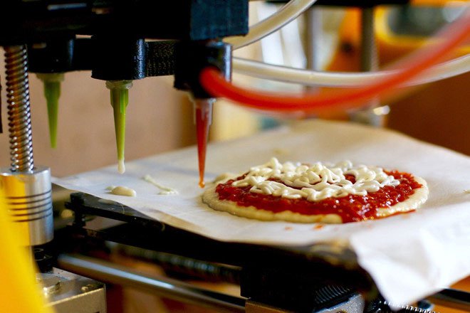 Chiếc bánh pizza in 3D do hãng BeeHex thực hiện.