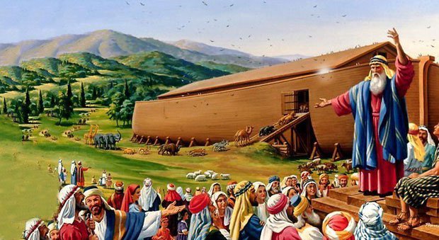 Chiếc thuyền chở đầy động vật của Noah tránh cơn Đại hồng thủy.