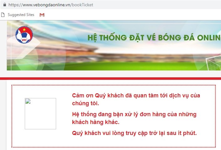 Người hâm mộ phẫn nộ vì các website bán vé trận Việt Nam vs Philippines của VFF tê liệt