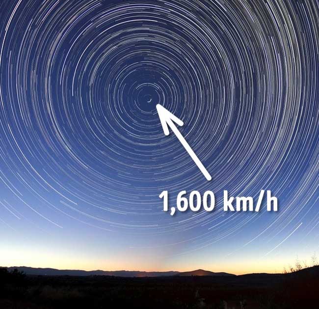 Trái Đất đang tự quay với vận tốc 1.600km/h
