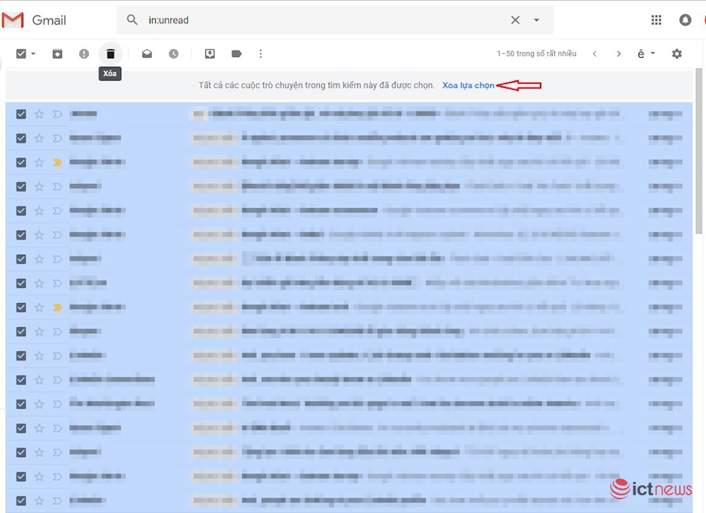 Cách xóa tất cả thư chưa đọc trong hộp thư đến Gmail
