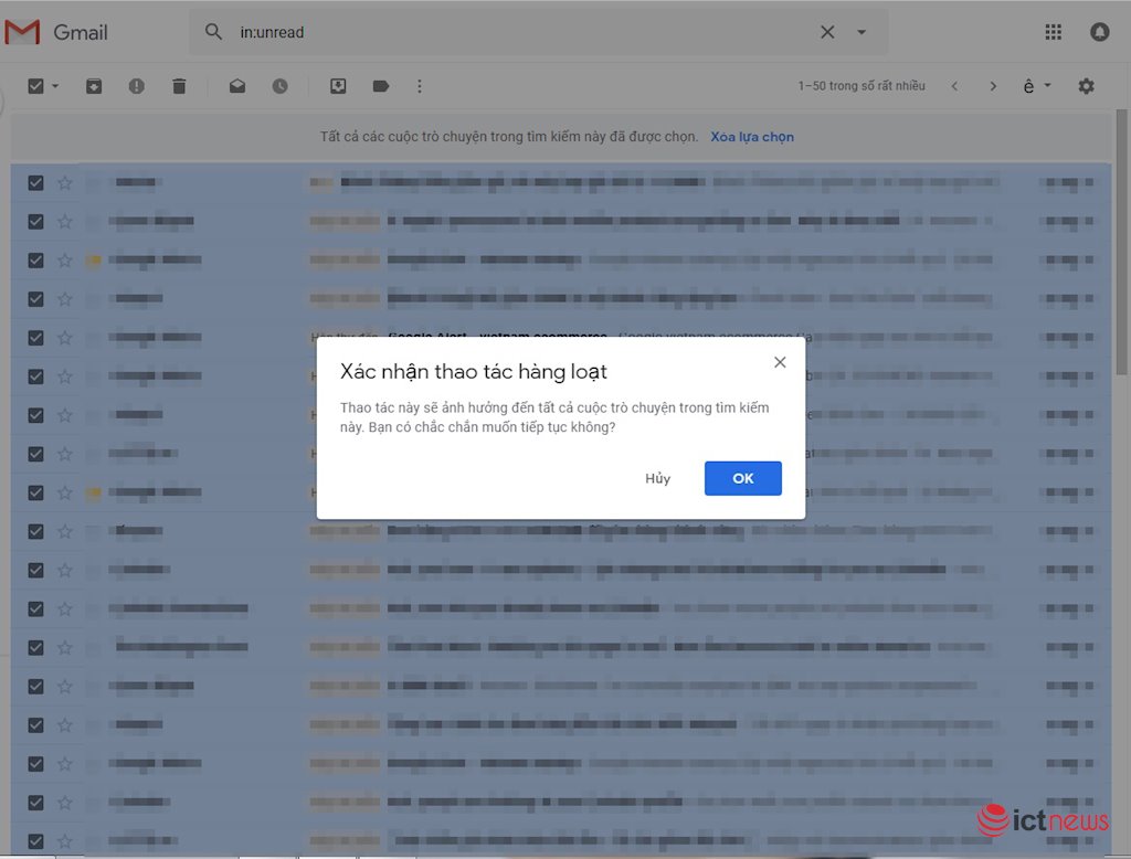 Cách xóa tất cả thư chưa đọc trong hộp thư đến Gmail