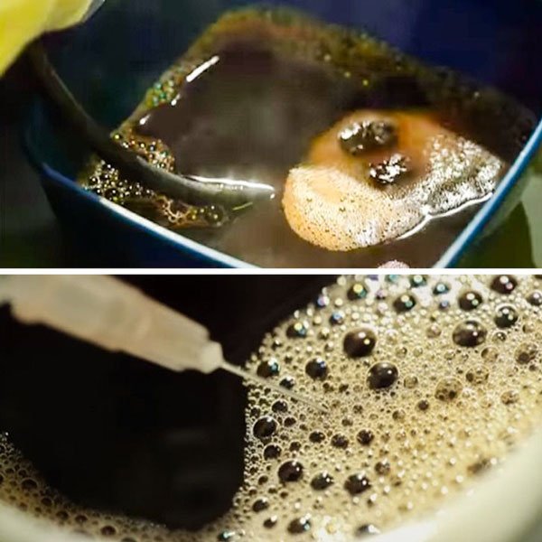 Bọt cà phê được làm bằng một bộ lọc cho bể cá cảnh