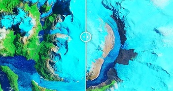 Sông băng tan chảy nhanh nhất thế giới qua ảnh vệ tinh cách nhau 30 năm