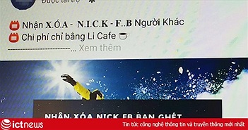 Dịch vụ 'die nick' Facebook quảng cáo rầm rộ tại Việt Nam