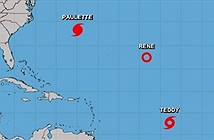 5 cơn bão và áp thấp cùng xuất hiện trên Đại Tây Dương