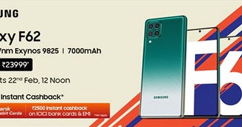 Samsung Galaxy F62 ra mắt: Exynos 9825, pin 7000mAh, giá từ 330 USD