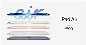 iPad Air 4: nhiều màu, nút nguồn vân tay, Apple A14 5nm, USB-C, giá từ 599 USD