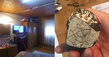 Một mảnh thiên thạch rơi đâm thủng trần nhà tại Uruguay