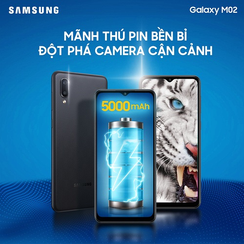 Samsung ra mắt Galaxy M02 pin bền bỉ, đột phá camera Macro giá 2,4 triệu