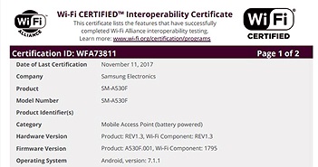Samsung Galaxy A5 (2018) và A7 (2018) đạt chứng nhận Wi-Fi Samsung Galaxy A5 (2018) và A7 (2018) đạt chứng nhận Wi-Fi