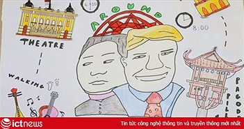 Học sinh FPT làm poster tiếng Anh, hiến kế cho ông Trump và ông Kim khám phá Hà Nội